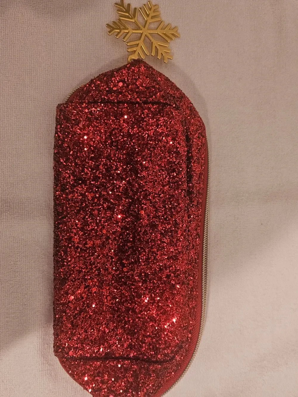 Red Glitter Zip Pouch Women’s Bag
